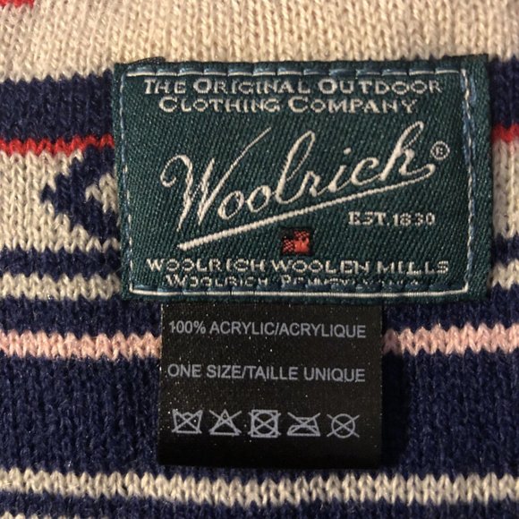 NEW Woolrich Indian Tribal Motif Fringe Saddle Blanket Look Winter Scarf - Picture 3 of 5